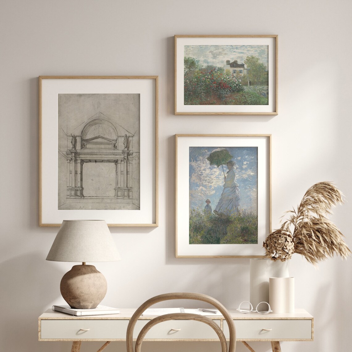 Minimalist Architecture Sketch Vintage Art Print - Image 2