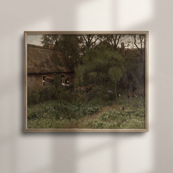 Classic Farmhouse Art Prints Rustic Farm Chores Theme Vintage Landscape Painting Ideal For Primitive Decor C16 552