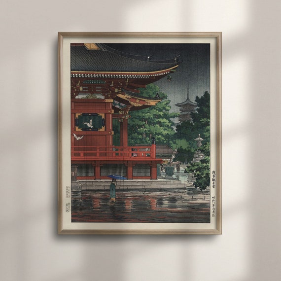 Asakusa Kannon Temple Tsuchiya Koitsu Ukiyo E Art Edo Period Japanese Art Oriental Decor Housewarming Wall Art Living Room C16 891