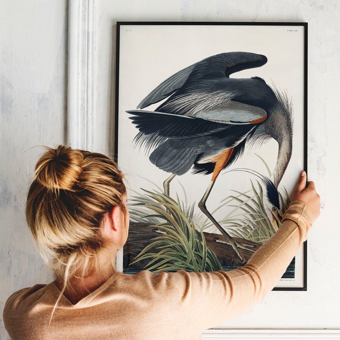 Heron Antique Bird Painting Vintage Bird Poster - Image 2