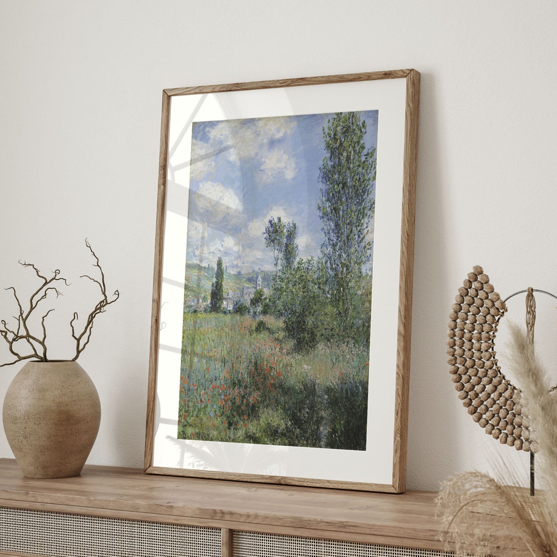 Claude Monet View of Vetheuil Poppy Field Impressionist Art Poster - Image 4