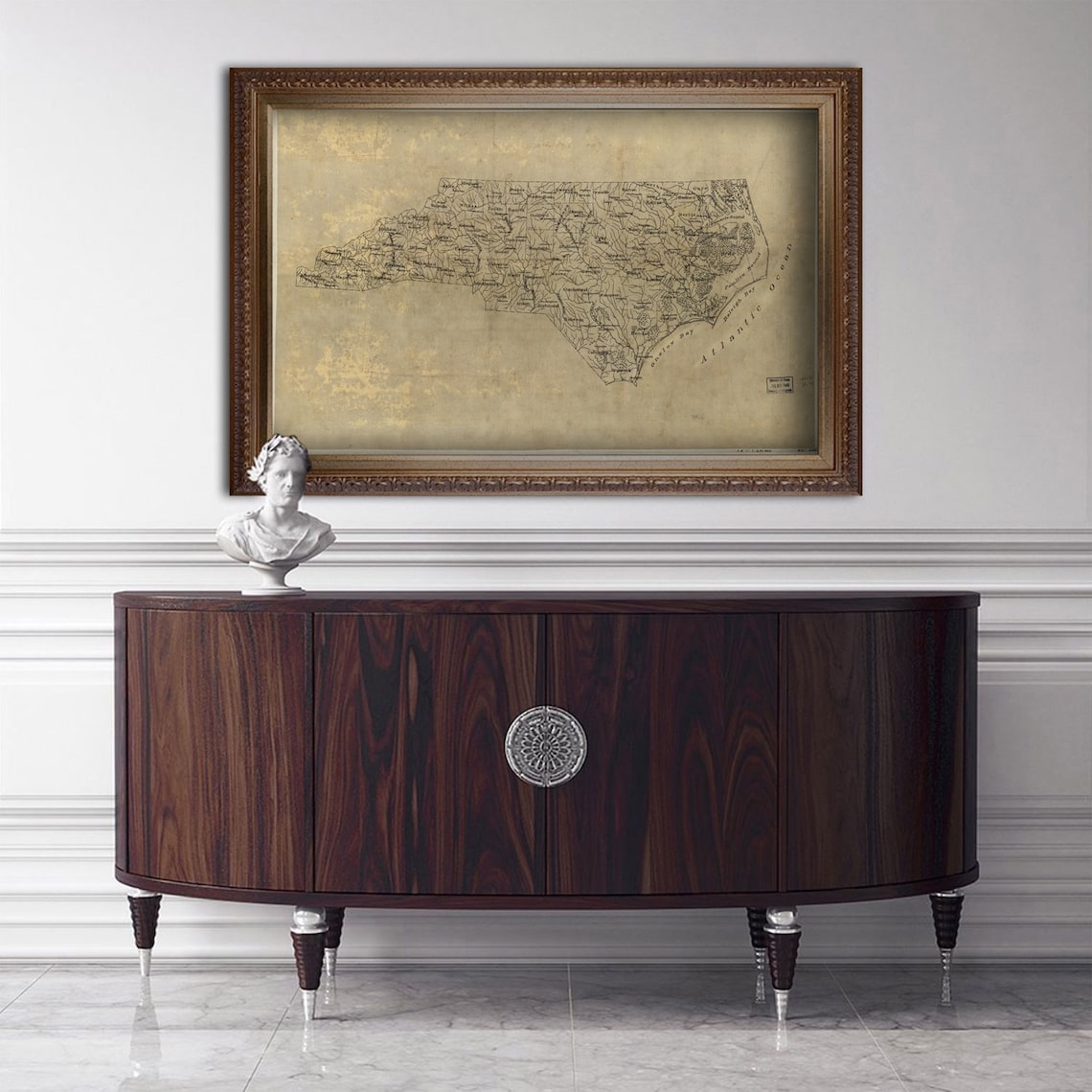 North Carolina 1893 Vintage Wall Map, Travel Poster - Image 2