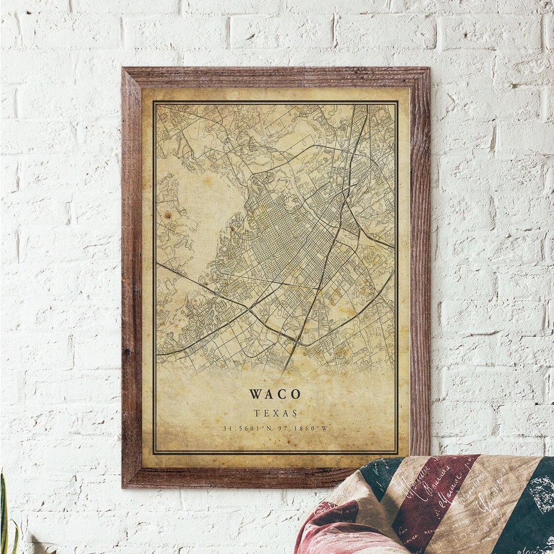 Waco Vintage Map Poster, Rustic Texas Travel Print - Image 3