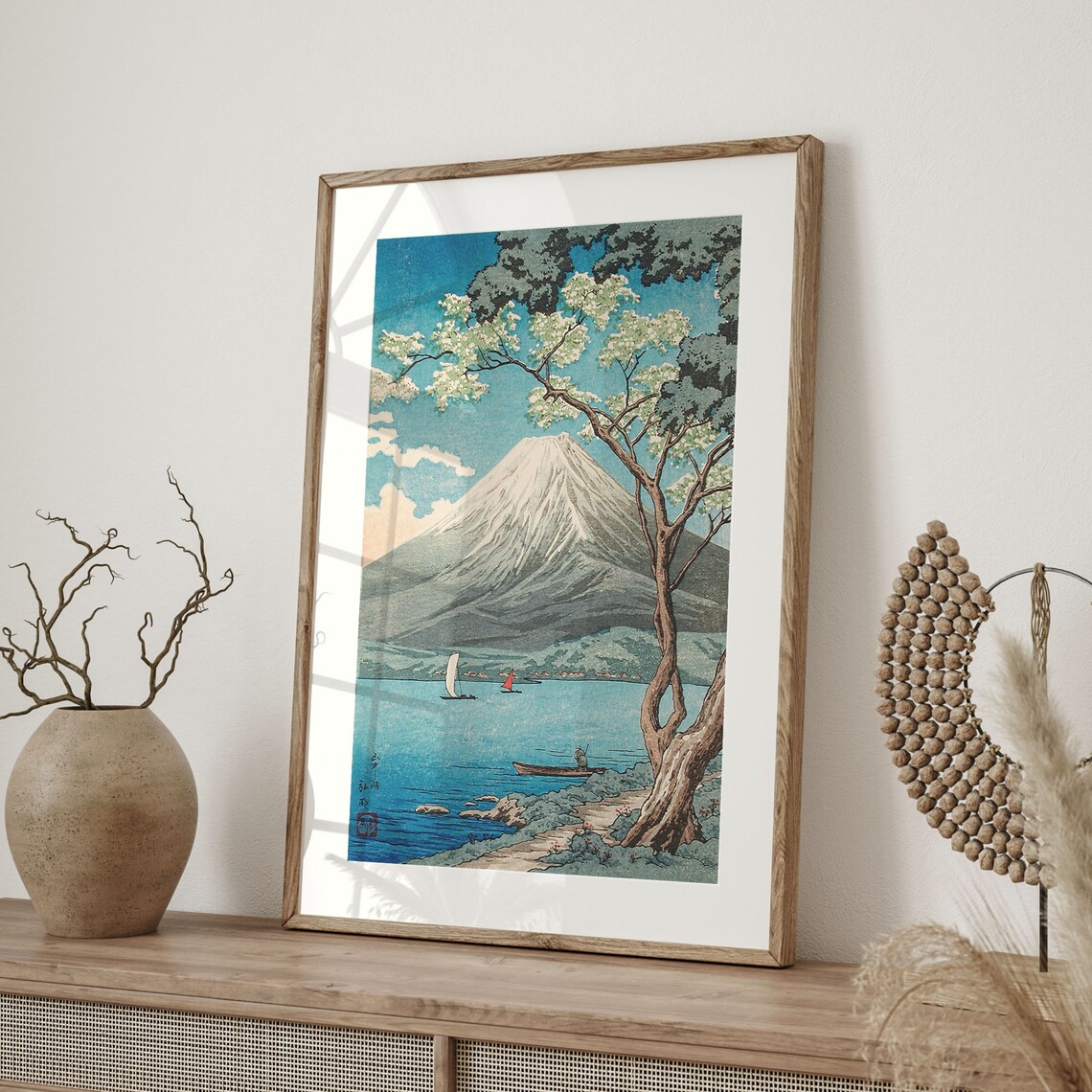 Takahashi Hiroaki Mount Fuji from Lake Yamanaka Woodblock Poster - Image 4