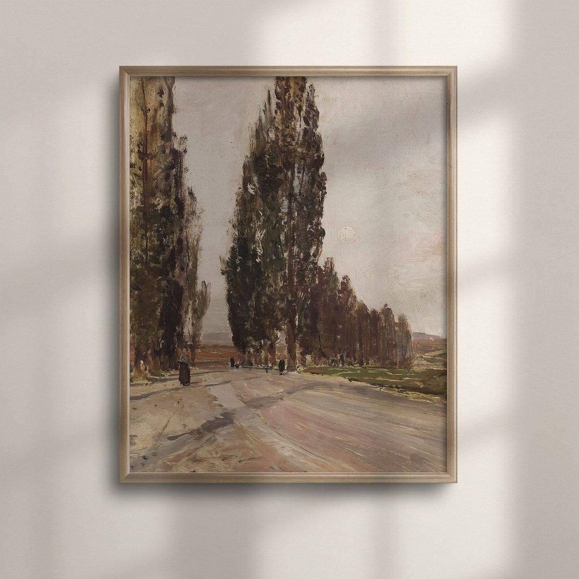 Antique Tree Painting Vintage Country Landscape Poster Victorian French Country Wall Art Fine Art Cow Painting C16 1429