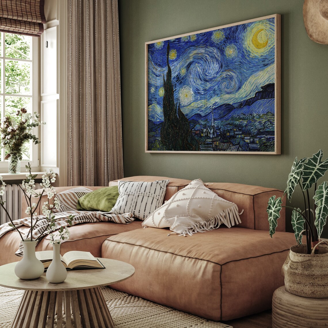 Vincent Van Gogh Starry Night Swirling Sky Classic Impressionist Poster - Image 2