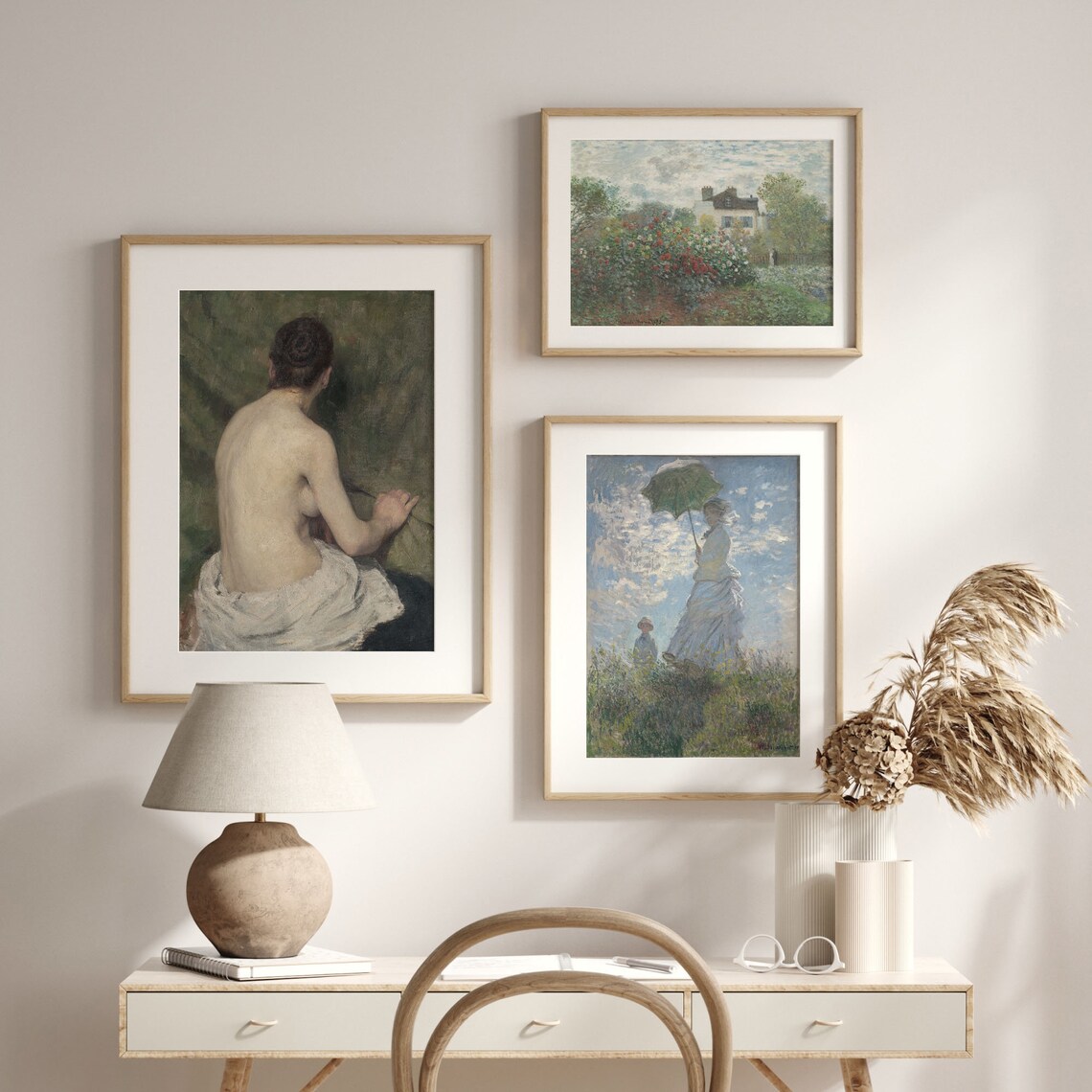 Vintage Female Nude Back View Antique Oil Painting Tasteful Fine Art Poster - Image 2