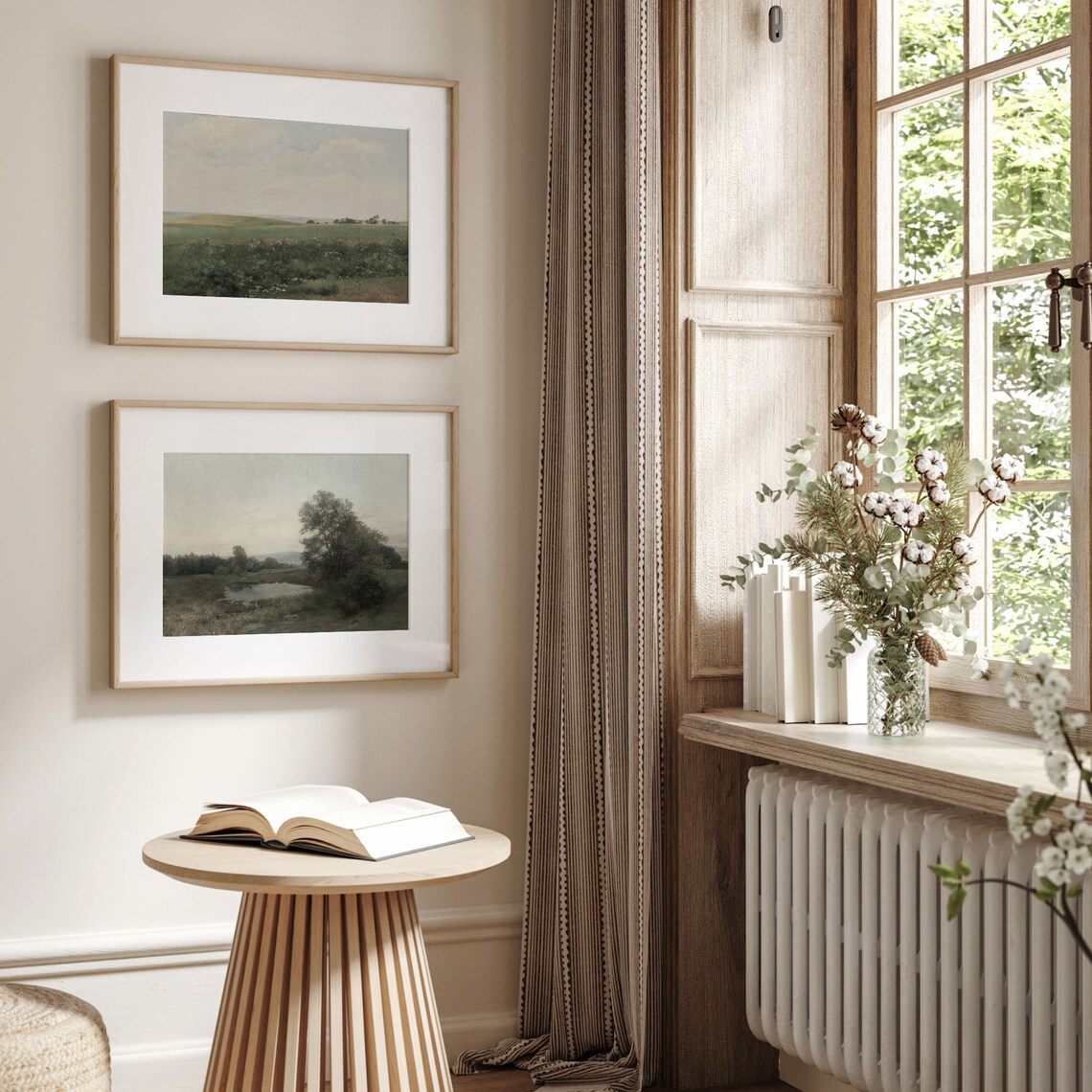 Countryside Landscape Vintage Farmhouse Art Print - Image 3