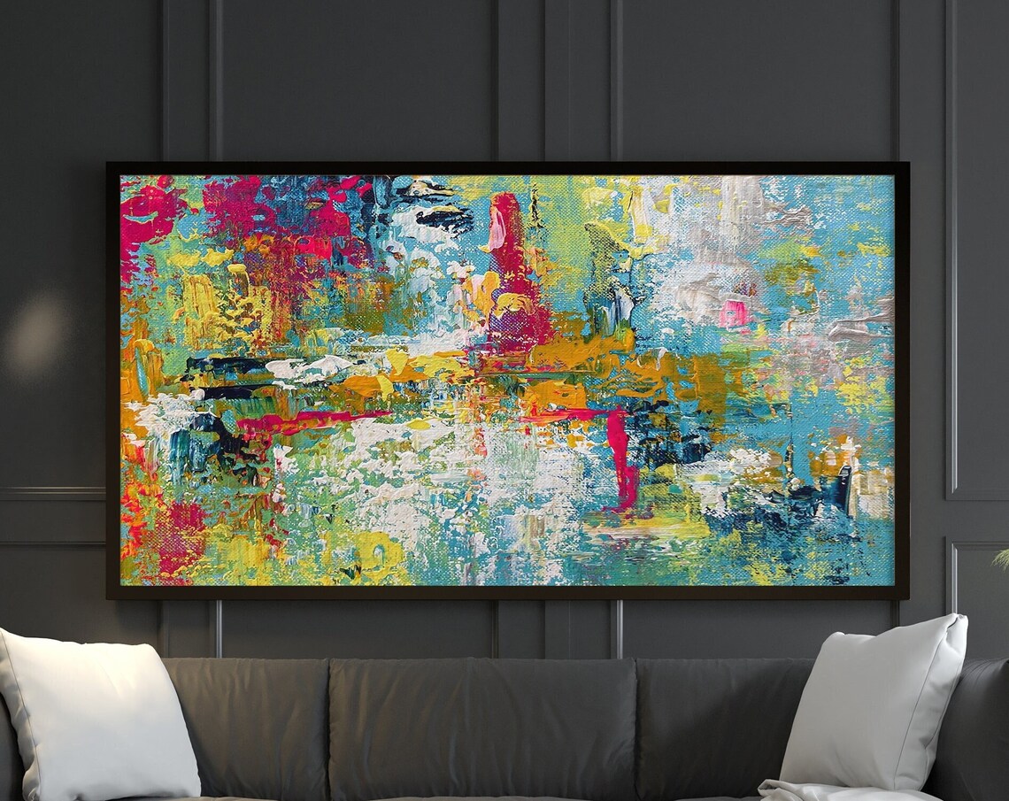 Halloween Abstract Art Print, Modern Colorful Decor