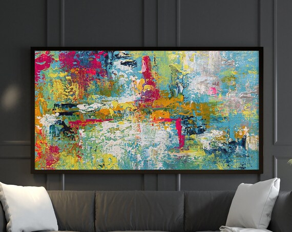 Halloween Abstract Art Print, Modern Colorful Decor