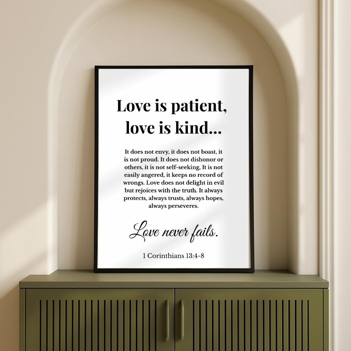 Love Is Patient Love Is Kind Corinthians Minimalist Wedding Poster