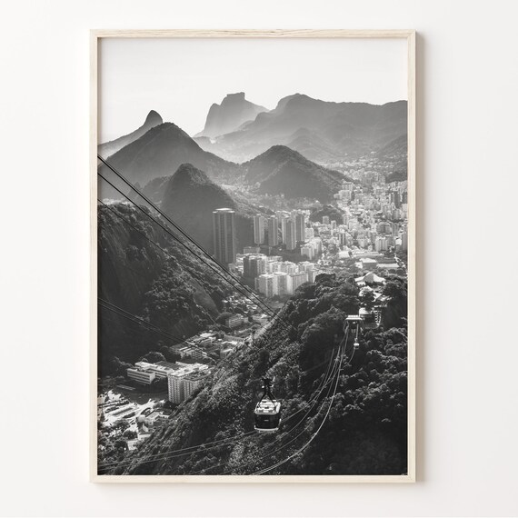 Rio de Janeiro Sugarloaf Cable Car Over Two Brothers Mountain Poster