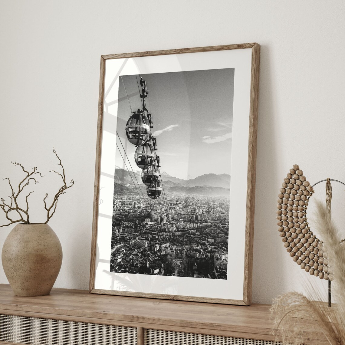 Grenoble Wall Art Black And White Print Grenoble Poster France Decor Rhne Alpes Photo European Travel Art C19 323 - Image 2