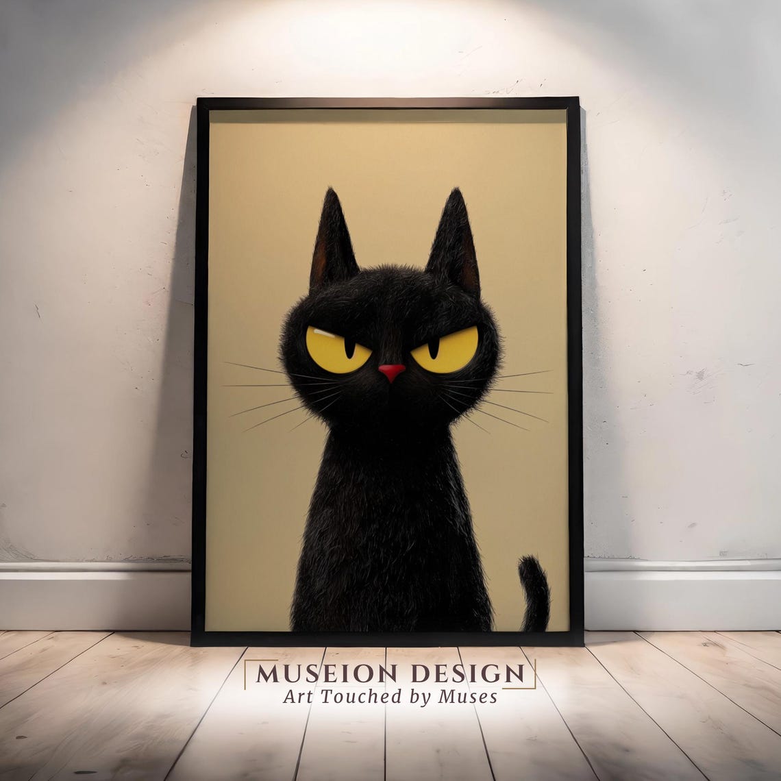 Sassy Black Cat Art Print Funny Halloween Animal Poster