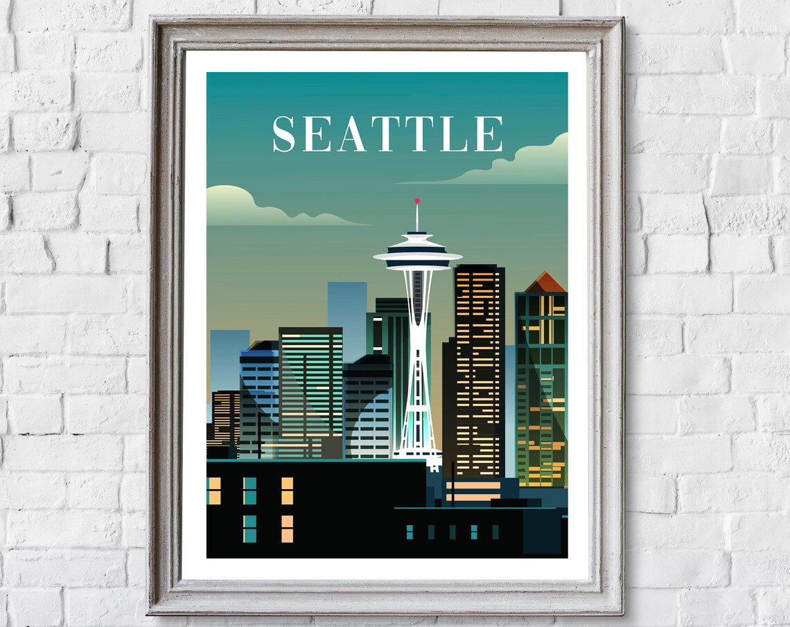 Seattle Travel Poster, Retro Washington Art Print - Image 2