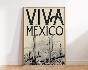 Vintage Mexico Travel Poster, Latin America Art Print
