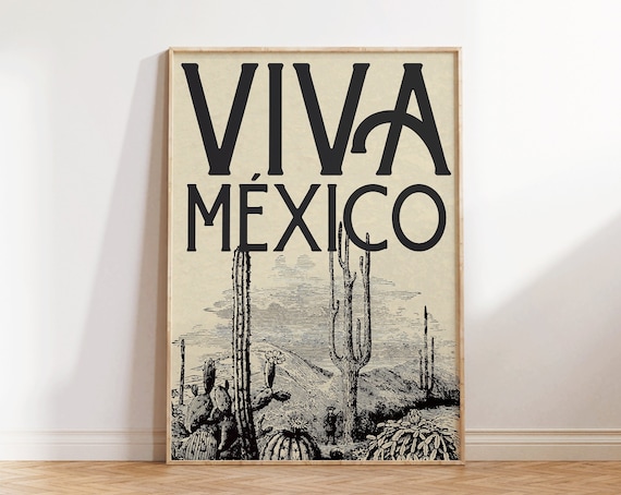 Vintage Mexico Travel Poster, Latin America Art Print