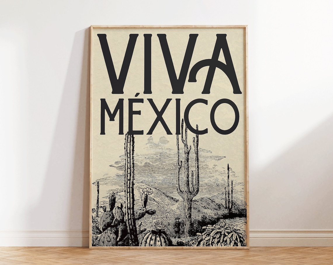 Vintage Mexico Travel Poster, Latin America Art Print