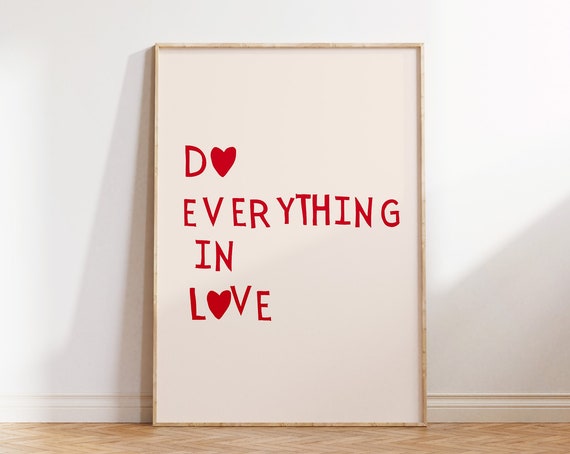 Do Everything In Love Minimalist Christian Quote Print