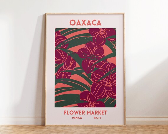 Oaxaca Mexico Flower Market No 1 Magenta Orchid Floral Art Print
