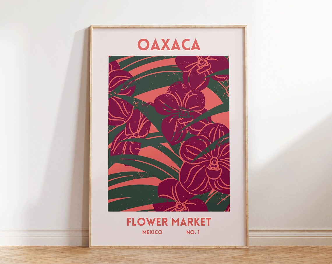 Oaxaca Mexico Flower Market No 1 Magenta Orchid Floral Art Print