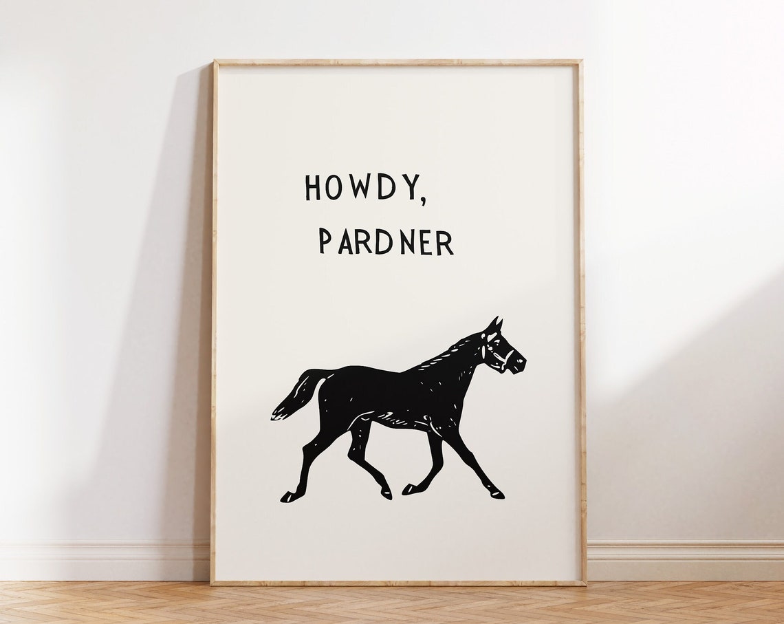 Trendy Western Print Cowgirl Art Modern Horse Wall Art Minimalist Horse Print Southern Home Decor Cowboy Poster 1 Print