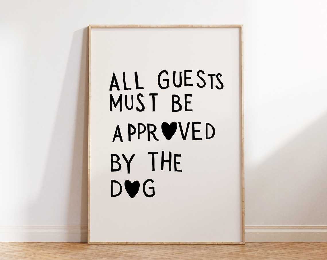 Funny Dog Minimalist Heart Typography Art Print