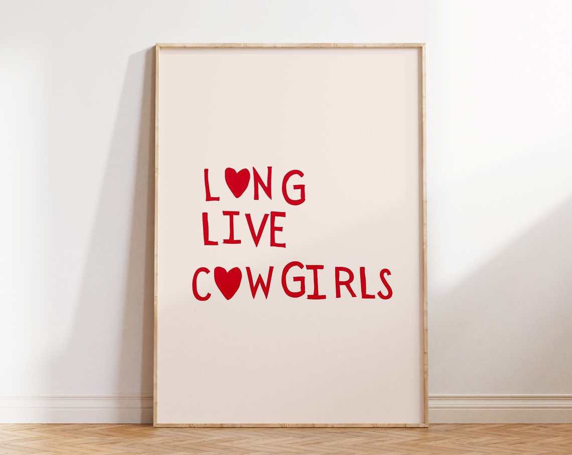 Modern Cowgirl Print Western Wall Art Minimalist Heart Poster Wild West Print Western Quote Art Print Cowgirl 1 Print
