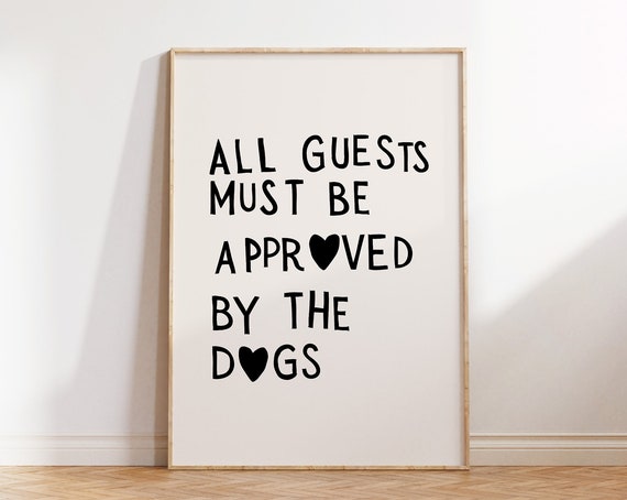 Funny Dog Print Minimalist Heart Decor Dog Owner Gift Puppy Poster Trendy Dog Wall Art Heart Typography Poster 1 Print