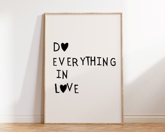 Do Everything In Love Black Scripture Christian Decor Poster