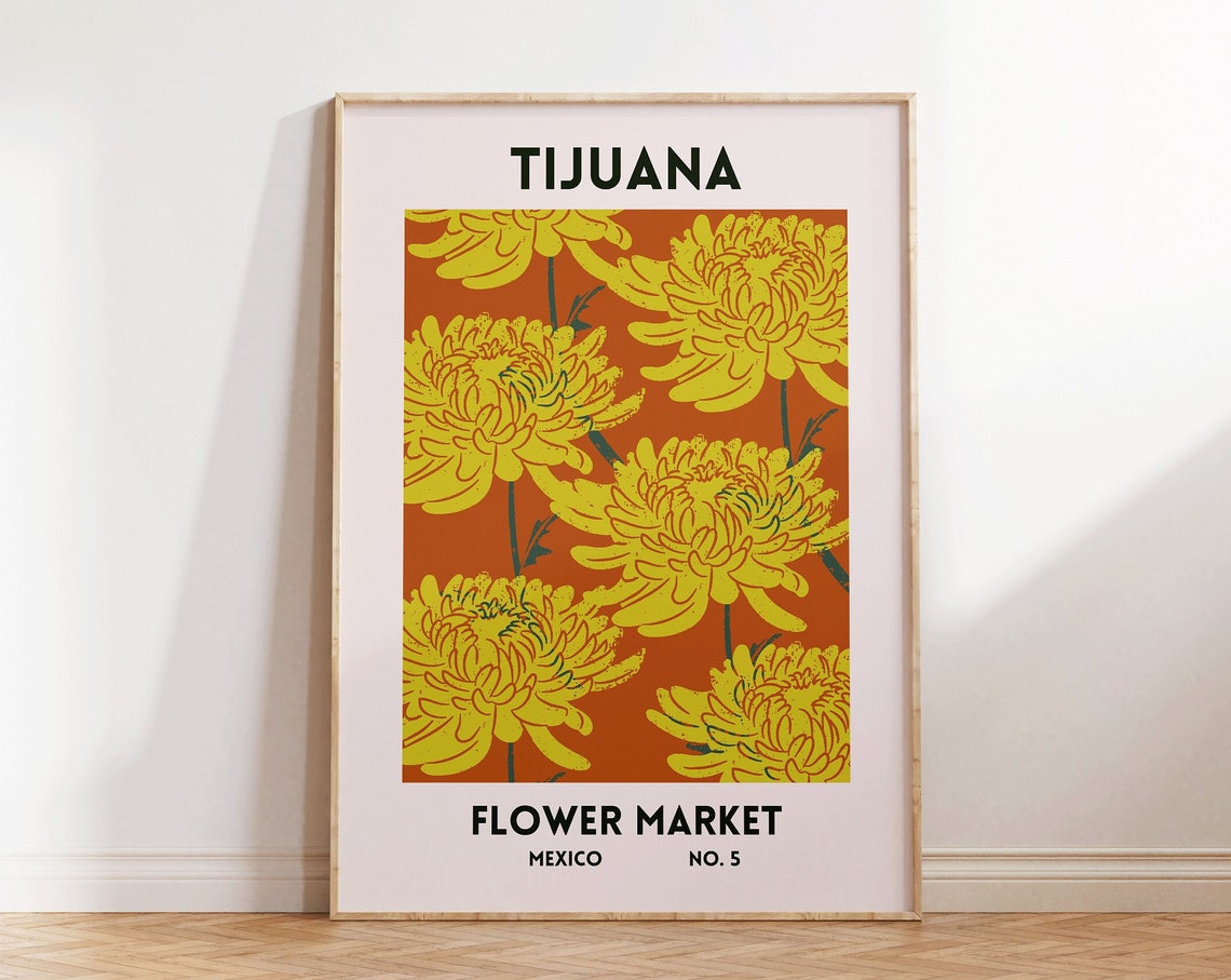 Tijuana Flower Market Mexico Bold Botanical Gallery Wall Art