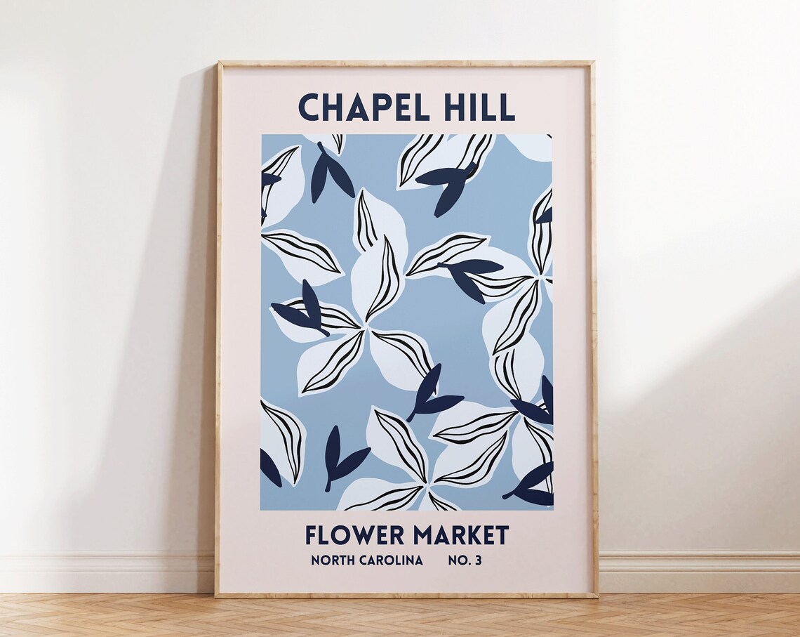Chapel Hill Flower Market Art Print, North Carolina