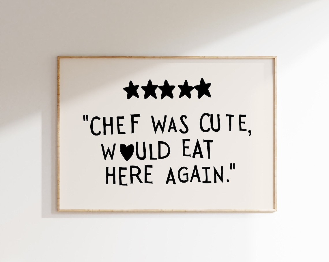 Minimalist Heart Kitchen Art Print, Aesthetic Decor