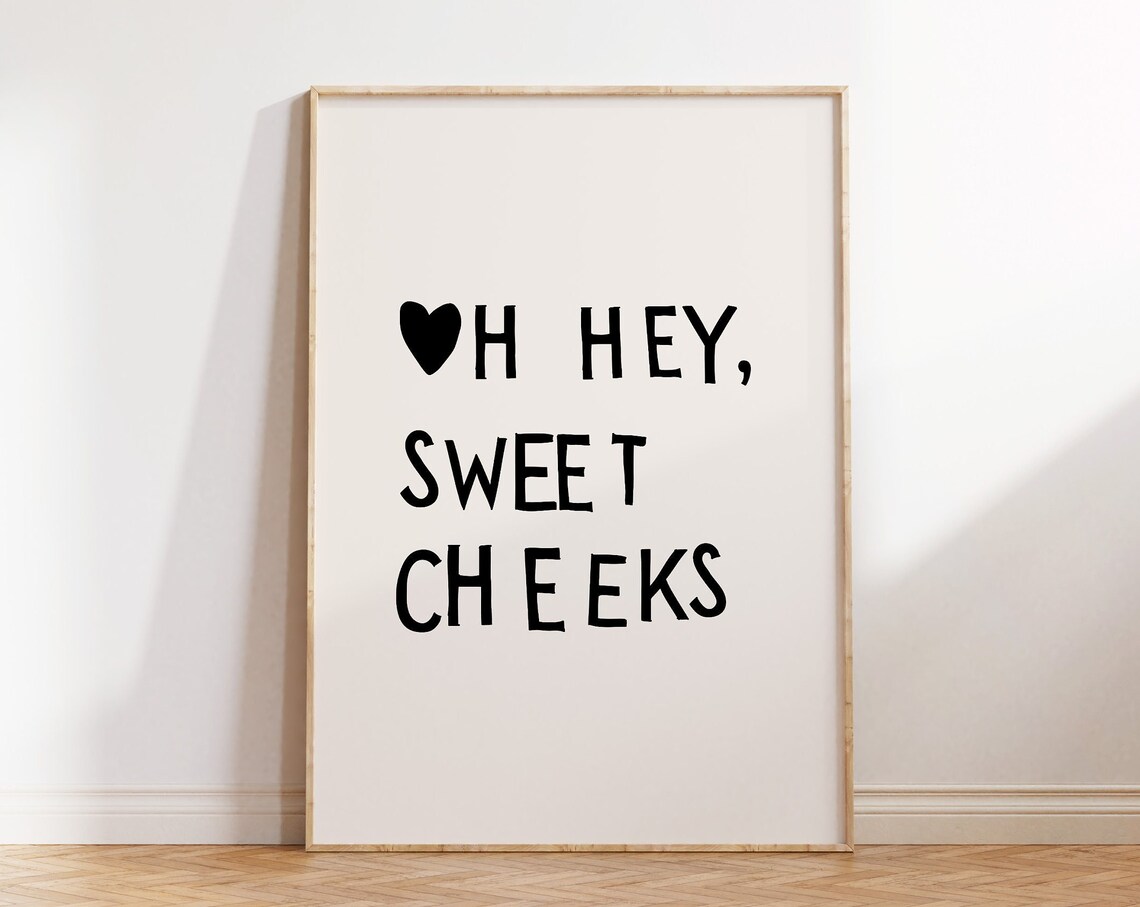 Minimalist Heart Bathroom Quote Art Print