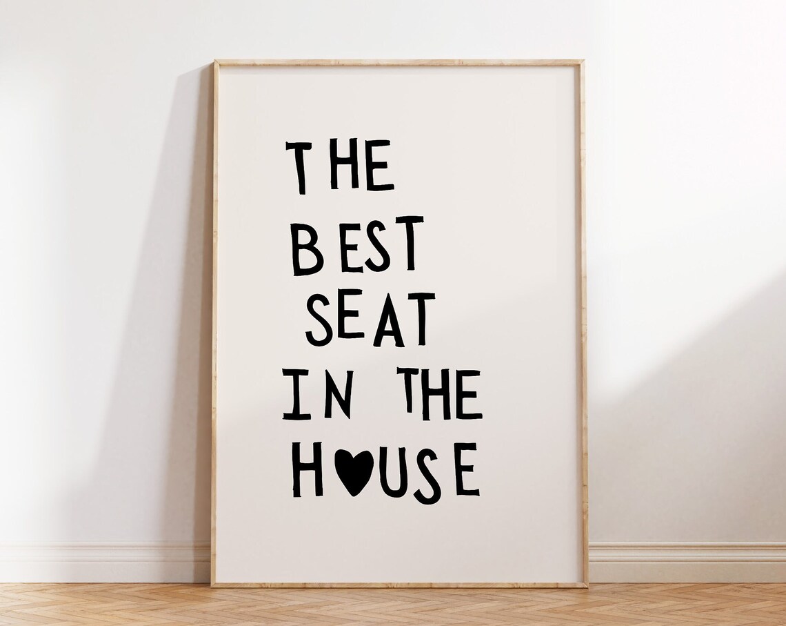 Funny Toilet Minimalist Heart Bathroom Art Print