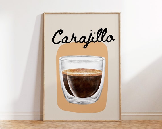 Carajillo Print Bar Cart Poster Drinks Decor Mexico Print Girly Bar Art Coffee Cocktail Art Cute Spanish Wall Art 1 Print