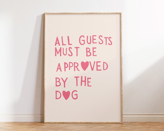 Funny Dog Print Minimalist Heart Decor Dog Owner Gift Puppy Poster Trendy Dog Wall Art Cute Heart Typography Poster 1 Print