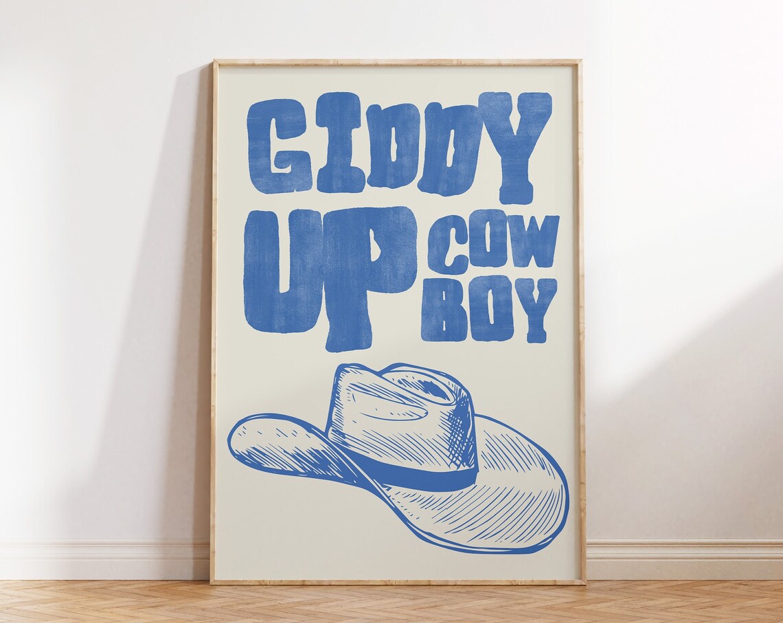 Retro Cowboy Poster, Vintage Western Wall Art