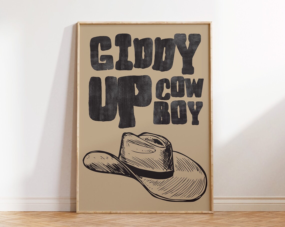 Retro Cowboy Poster, Vintage Western Art Print
