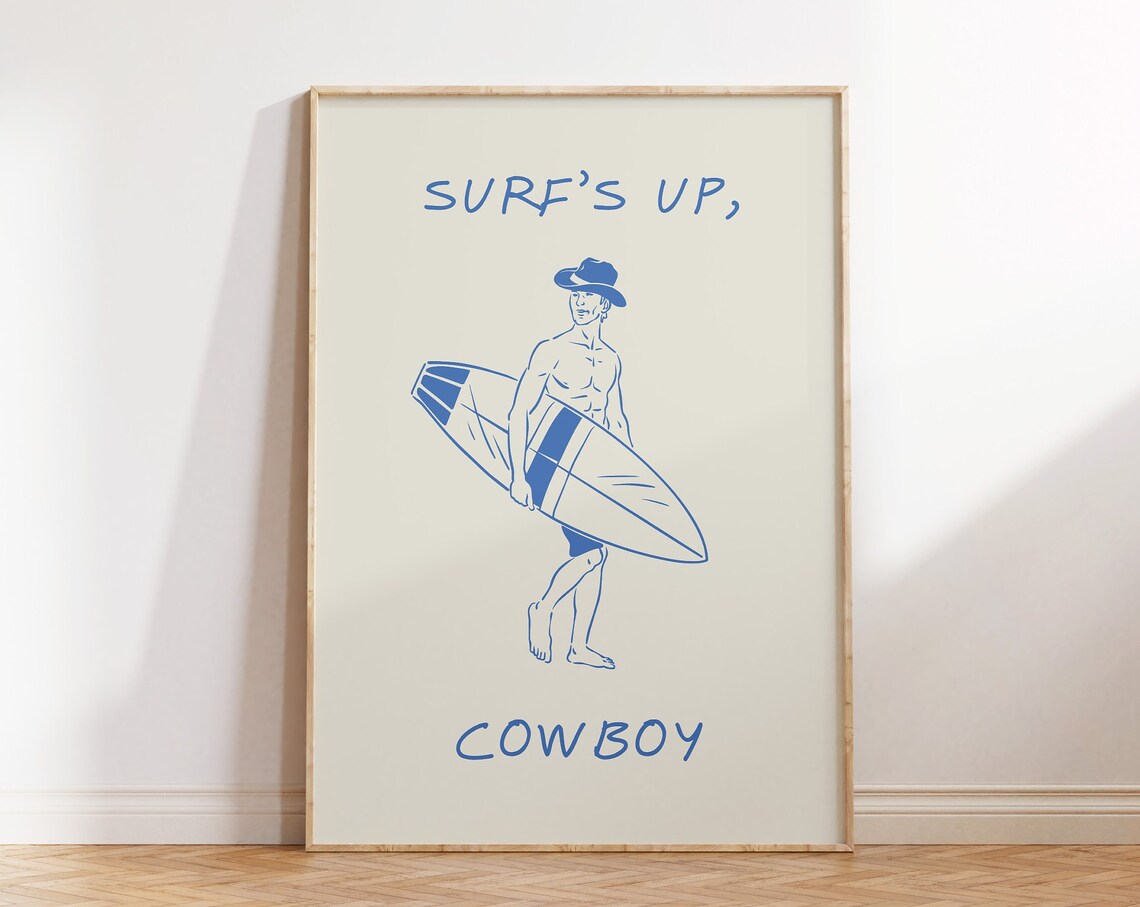 Retro Cowboy Poster, Vintage Western Travel Poster