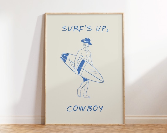 Retro Cowboy Poster, Vintage Western Travel Poster