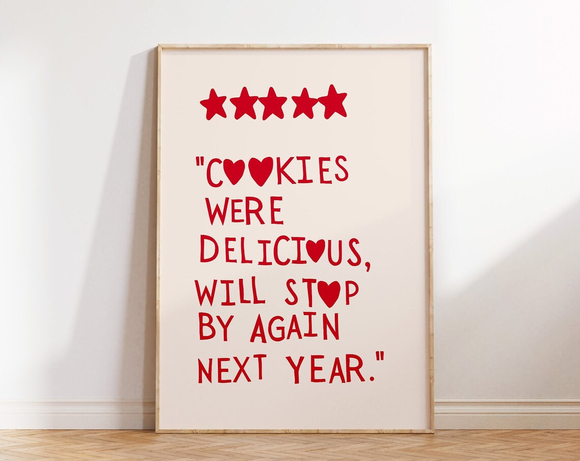 Cookies Were Delicious Santa Claus Review 5-Star Christmas Poster - Image 4
