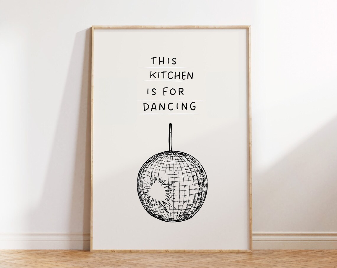 Vintage Disco Ball Print, Retro Kitchen Wall Art - Image 3