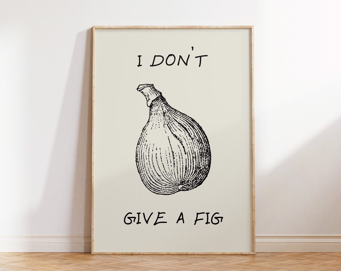 Cute Fig Print Trendy Kitchen Decor Funny Fruit Poster Sassy Kitchen Wall Art Vintage Food Poster Quirky Kitchen 1 Print - Image 4