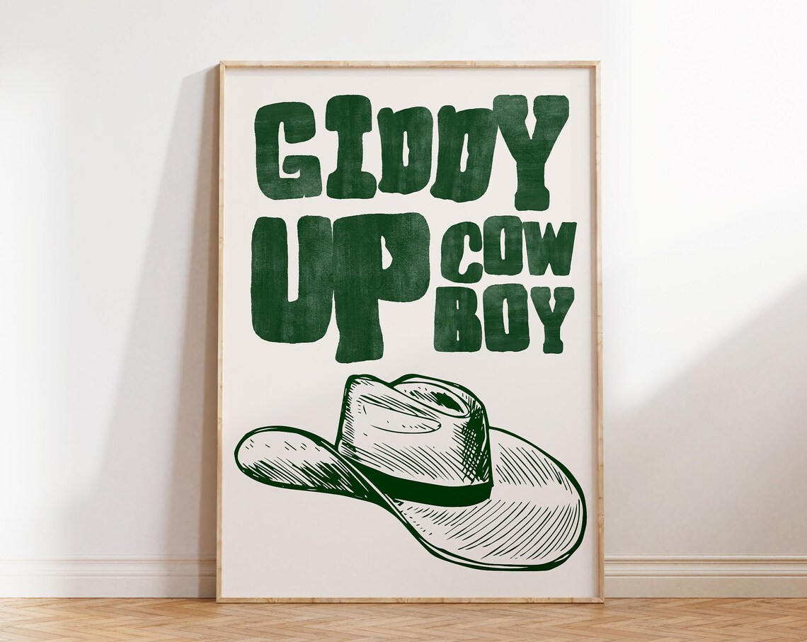 Retro Cowboy Vintage Western Art Print