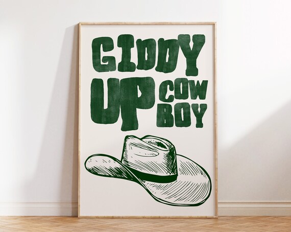 Retro Cowboy Vintage Western Art Print