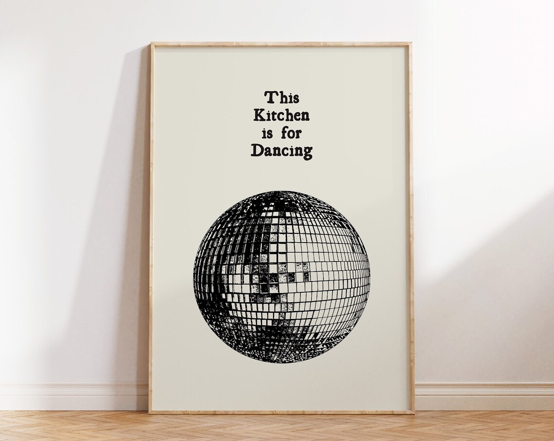 Vintage Kitchen Decor Disco Ball Poster Print - Image 4