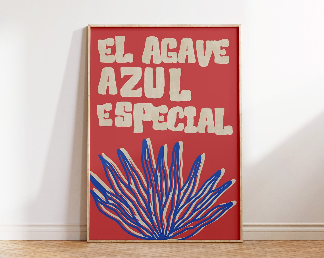 Vintage Agave Print, Mexican Bar Cart Art Print