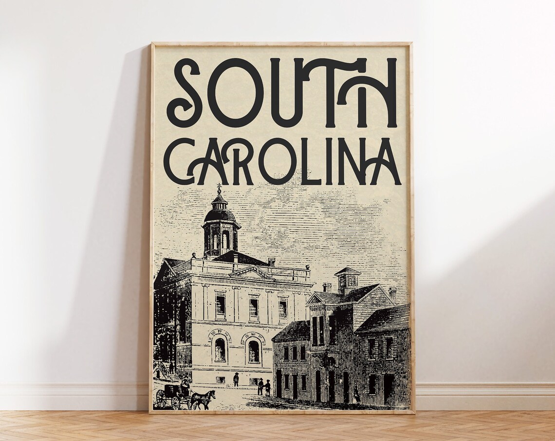 Vintage South Carolina Print, The Old Exchange Building