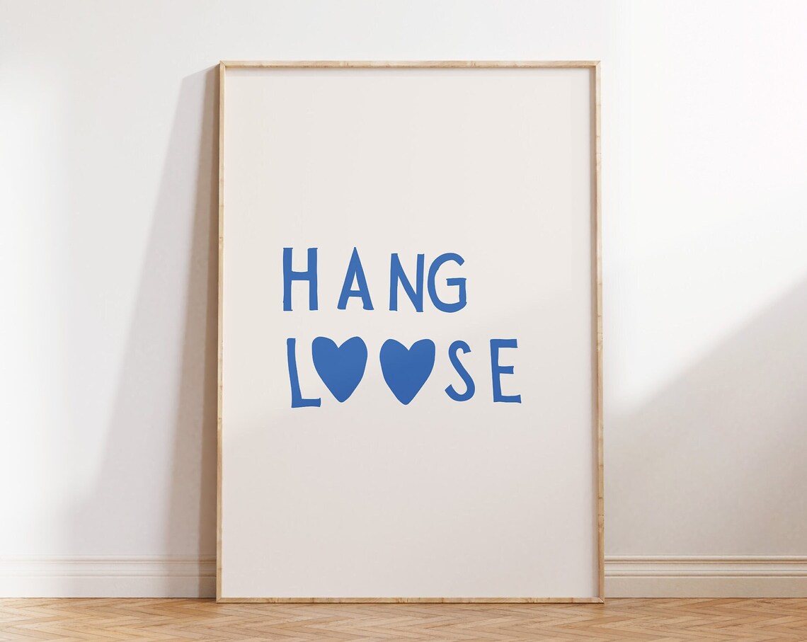 Hang Loose Minimalist Coastal Beach Art Print - Image 3